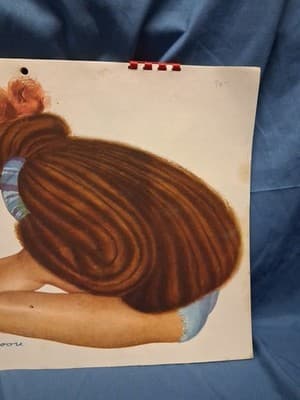 1949 Full Year Esquire Pinup Girl Calendar by Al Moore Sexy Girls , Rare Vintage - Thumbnail 3
