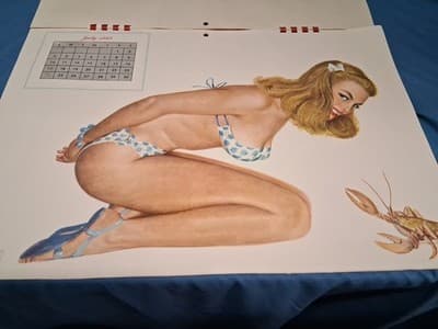 1949 Full Year Esquire Pinup Girl Calendar by Al Moore Sexy Girls , Rare Vintage - Thumbnail 9