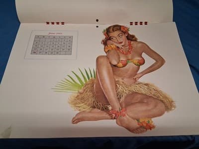 1949 Full Year Esquire Pinup Girl Calendar by Al Moore Sexy Girls , Rare Vintage - Thumbnail 8