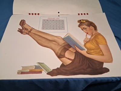 1949 Full Year Esquire Pinup Girl Calendar by Al Moore Sexy Girls , Rare Vintage - Thumbnail 10