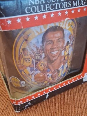 MAGIC JOHNSON 1992 LOS ANGELES LAKERS NBA MUG NEW BOX OFFICIAL CERAMIC COLLECTOR - Thumbnail 5