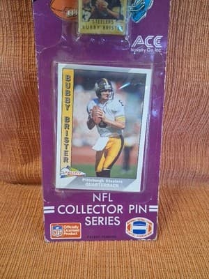 1991 MVP Pacific Bubby Brister Steelers QB NFL Collector Pin Series - Sealed - Thumbnail 2