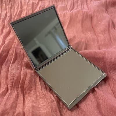 Pocket Compact Silver Tone Metal Enamel, Jeweled Hinge Mirror VTG NOS - Thumbnail 2