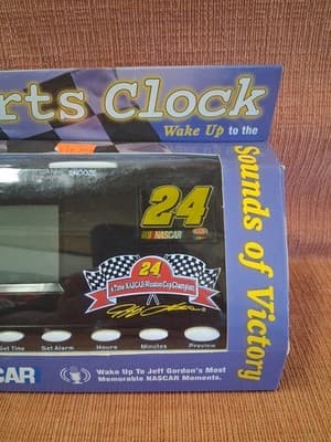 NASCAR Jeff Jordan Sports Clock New in Box - Thumbnail 2