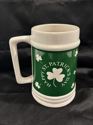 Large 7" Happy St. Patrick's Day Stein Beer Coffee Mug Green Irish TB Toy Co. - Thumbnail 2
