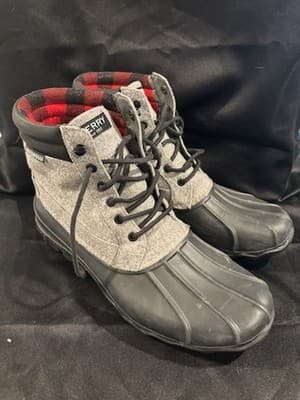 Sperry Men’s Avenue Duck Cordura Grey/Black Rubber Rain Boot Size 12 M - Thumbnail 2
