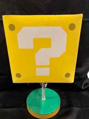 Nintendo Super Mario Bros 14" Question Block Lamp Paladone NES Desk Night Light - Thumbnail 2