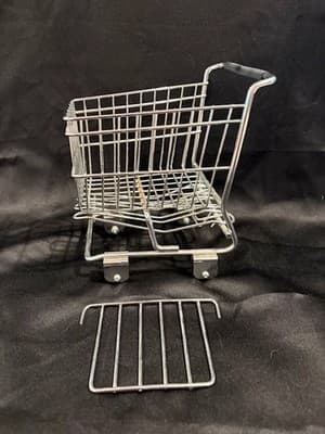Miniature Metal Shopping Cart Grocery Display Doll Toy Chrome - Thumbnail 5