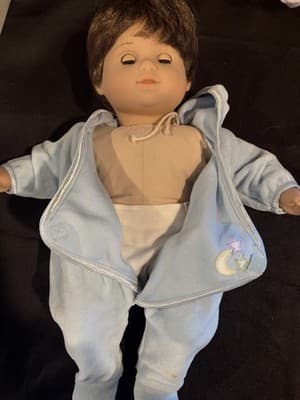 American Girl Bitty Baby Doll Twins Girl Boy Brunette Moon Stars pjs IN BOX - Thumbnail 5