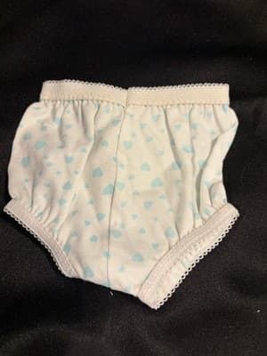 Vintage Unbranded 18" Doll White Underwear Panties with Hearts for American Girl - Thumbnail 2