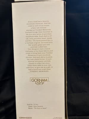 NIB Gorham Fondest Memories Musical Porcelain 16" Doll "Eliza Doolittle" VT 813 - Thumbnail 3