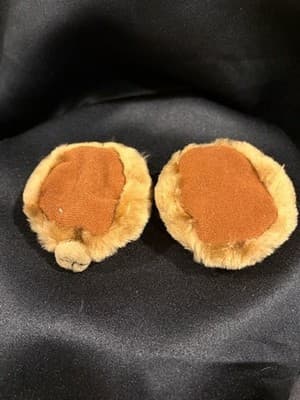 Tender Heart Treasures Fuzzy Brown Bear Slippers for 18" Doll Or Bear 1992 - Thumbnail 3