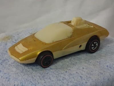 Vintage 1969 Mattel Hot Wheels Sizzlers Redline Revin Heaven Hot Gold Untested - Thumbnail 2