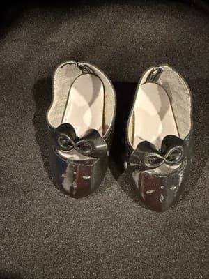 Doll Clothes 18" Shoes Fits American Girl Dolls Black With Bow - Thumbnail 2