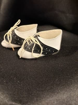 Doll Clothes 18" Shoes Fits American Girl Dolls White/black Pattern - Thumbnail 2