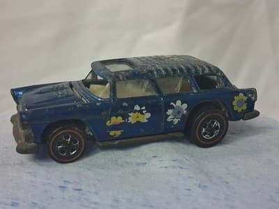 Hot Wheels Redline Classic Nomad Blue Diecast Car Light Interior Mattel 1969 - Thumbnail 5