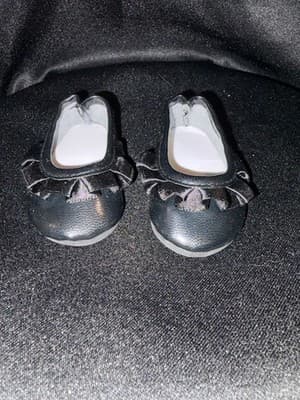 Doll Clothes 18" Shoes Fits American Girl Dolls Black Slips With Bow - Thumbnail 3