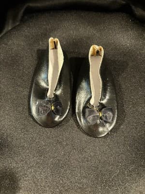 Doll Clothes 18" Shoes Fits American Girl Dolls Black Slips With Bow - Thumbnail 2