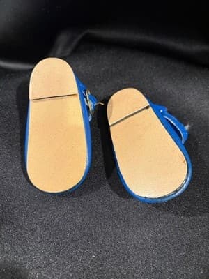 Doll Clothes 18" Shoes Fits American Girl Dolls Blue Strapped Boots - Thumbnail 4