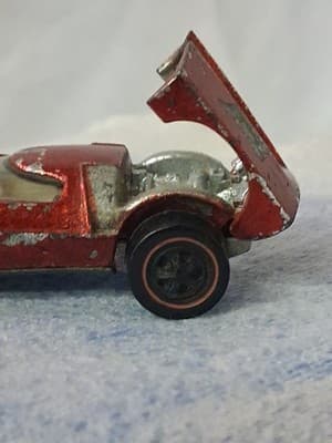 1968 Hot Wheels Red Line Turbofire Spectraflame Red USA Made Mattel - Thumbnail 3