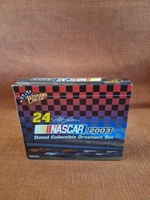 NIB - Trevco - NASCAR - 2003 - Jeff Gordon - 2 Ornaments - Winner's Circle - Thumbnail 5