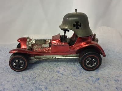 Rare Vintage Redline Hot Wheels RED Red Baron 1969 Hong Kong #2 Vtg - Thumbnail 4