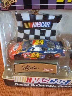 NIB - Trevco - NASCAR - 2003 - Jeff Gordon - 2 Ornaments - Winner's Circle - Thumbnail 2