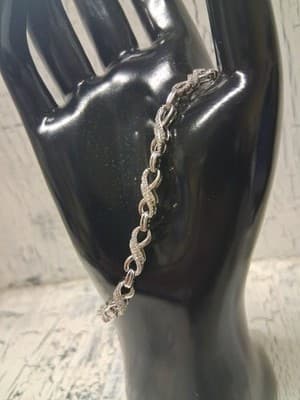 Ross Simons Boho Bracelet Infinity Diamond Sterling Silver Adjustable Slide Exc - Thumbnail 7