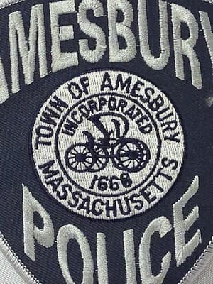 Amesbury Police (Massachusetts) 1st Issue Subdued Shoulder Patch OBSOLETE - Thumbnail 2