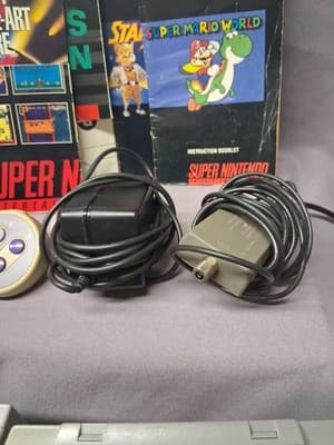 Nintendo Super Nintendo Console + 2 Games + Controller Tested + Manuals Original - Thumbnail 10