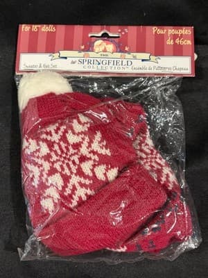 Springfield Collection Clogs Shoes for 18" Doll NEW Sweater And Hat Set