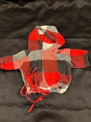 Cute Handmade Designer Outfit For 18" American Girl Checkered Top Red Black