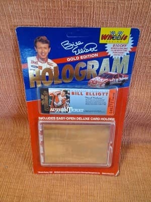 1992 Wheels Racing Bill Elliott Hologram Card and Authenticket Set Sealed - Thumbnail 2