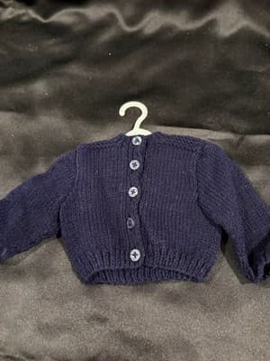 Cute Handmade Designer Outfit For 18" American Girl Navy Button Up Top