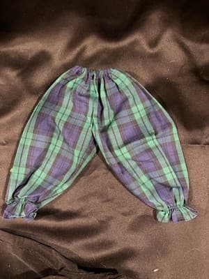 Cute Handmade Designer Outfit For 18" American Girl Plaid green Blue Pants