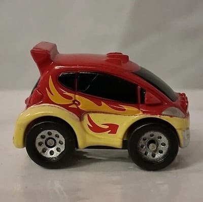 Vintage Micro Machines Red Car With Flames 2002 Hasbro
