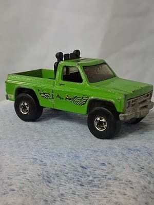 Vintage 1977 Hot Wheels Chevrolet Green Eagle Pickup Truck Blackwall Hong Kong - Thumbnail 5