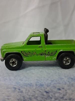 Vintage 1977 Hot Wheels Chevrolet Green Eagle Pickup Truck Blackwall Hong Kong - Thumbnail 2