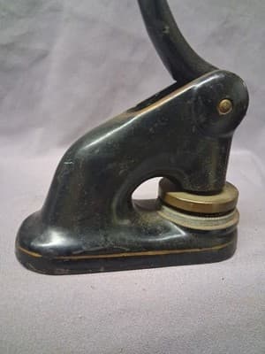 Vtg 1931 Cast Iron Seal Press Embosser Ree Rock Bottling Co Of Portland Maine - Thumbnail 4