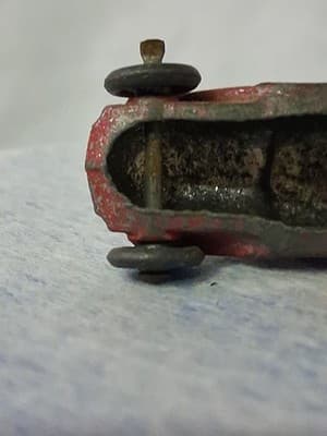 Vtg Barclay Slush Mold Red 2 Door Coupe Toy Car Diecast Metal Steel Wheels - Thumbnail 8