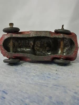 Vtg Barclay Slush Mold Red 2 Door Coupe Toy Car Diecast Metal Steel Wheels - Thumbnail 7