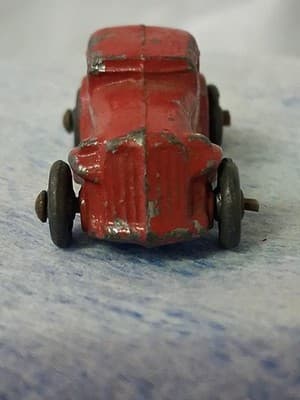 Vtg Barclay Slush Mold Red 2 Door Coupe Toy Car Diecast Metal Steel Wheels - Thumbnail 5