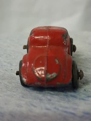 Vtg Barclay Slush Mold Red 2 Door Coupe Toy Car Diecast Metal Steel Wheels - Thumbnail 6