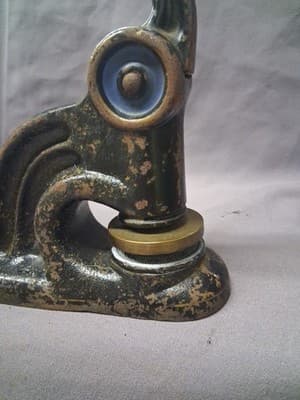 Antique 1883 Cast Iron Stamp Press Seal Embosser Gordon Woolen Mills Inc NH - Thumbnail 3