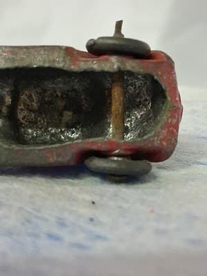 Vtg Barclay Slush Mold Red 2 Door Coupe Toy Car Diecast Metal Steel Wheels - Thumbnail 9