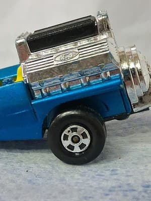 1972 Matchbox Lesney Superfast #42 Tyre Tire Fryer Blue w/Ford V8 Engine Nice! - Thumbnail 6