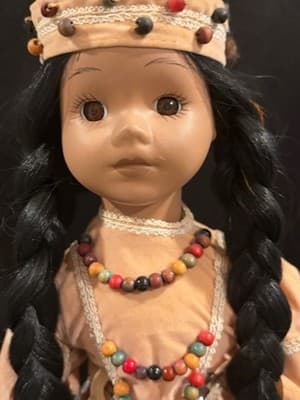 House Of Lloyd Native American Indian Maiden Porcelain Doll - Thumbnail 3