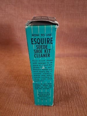 Vintage Esquire Suede Shoe Kit Black for decor General Store Decor - Thumbnail 2