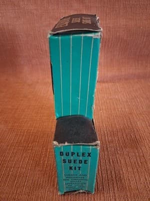 Vintage Esquire Suede Shoe Kit Black for decor General Store Decor - Thumbnail 4