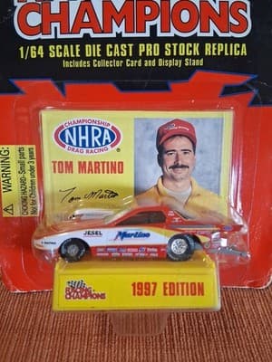 Racing Champions 1997 1:64 NHRA Pro Stock Tom Martino White Paint Has Spidering - Thumbnail 2
